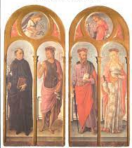 Matteo di Giovanni, 1487, Sportelli con 4 Santi